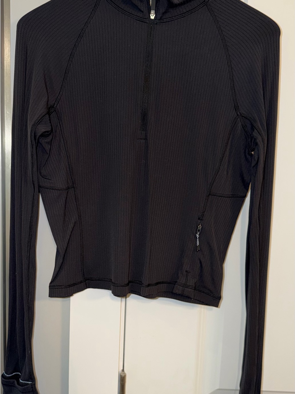 lululemon athletica Black Ribbed Half-Zip Performance Top